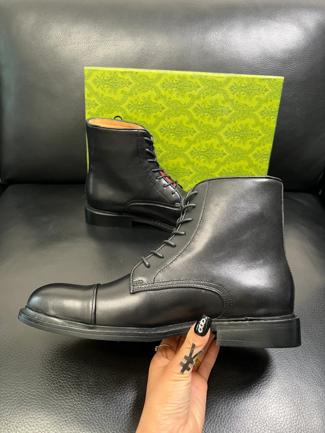 Men's shoes 💰900 Gucci High-quality top crafts Gucci Leather shoes and boots high-top series counter synchronization Original factory configuration, original cowhide imported from Italy, imported water-dyed cow lining, soles: original factory special supply original sole super comfortable, original factory and single goods High quality, welcome to compare and synchronization at the counter, code number 39-44 (customized 45)